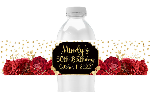 Floral Water Bottle Labels