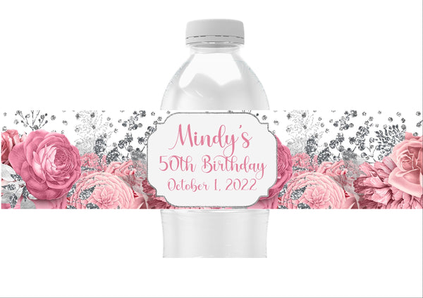 Floral Water Bottle Labels