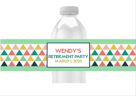 Triangle Pattern Water Bottle Labels
