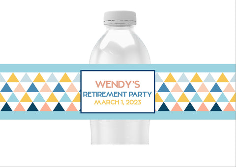 Triangle Pattern Water Bottle Labels