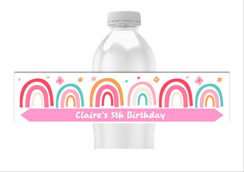 Rainbow Water Bottle Labels