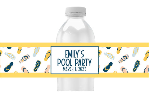 Flip Flop Water Bottle Labels
