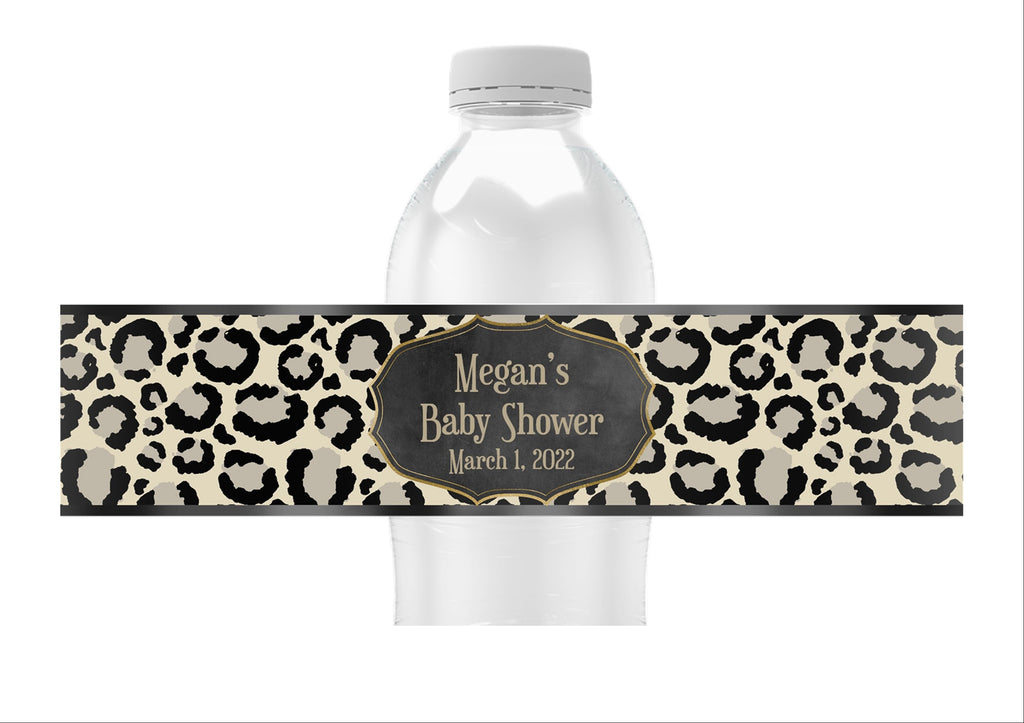 Leopard Pattern Water Bottle Labels