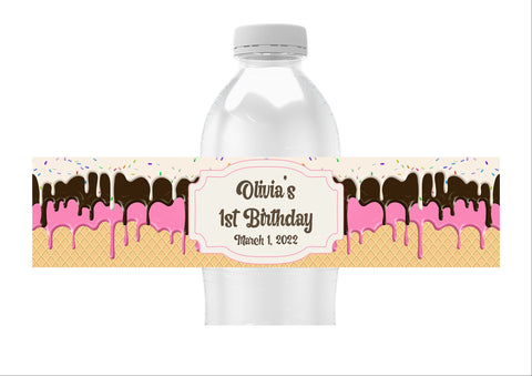Ice Cream Water Bottle Labels