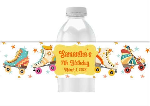 Roller Skate Water Bottle Labels