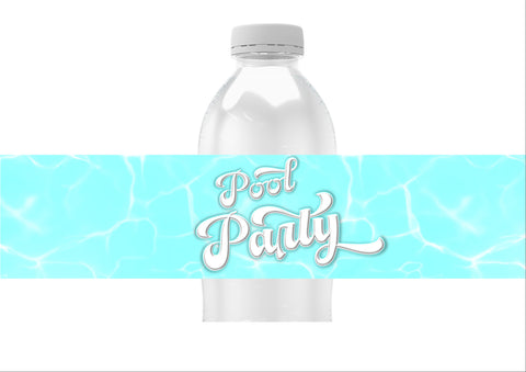 Pool Party Water Bottle Labels
