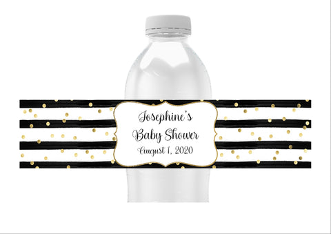 Confetti Stripe Water Bottle Labels