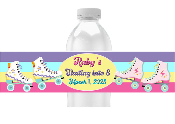 Roller Skate Water Bottle Labels