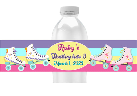 Roller Skate Water Bottle Labels