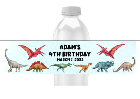 Dinosaur Water Bottle Labels