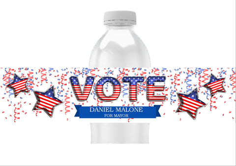 Election Day Water Bottle Labels
