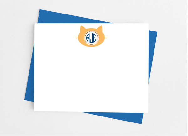 Cat Monogram Note Cards