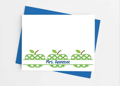 Green Apple Teacher Note Cards