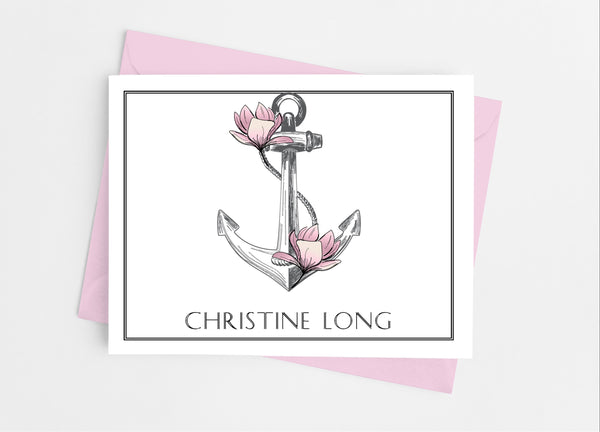 Floral Anchor Note Cards