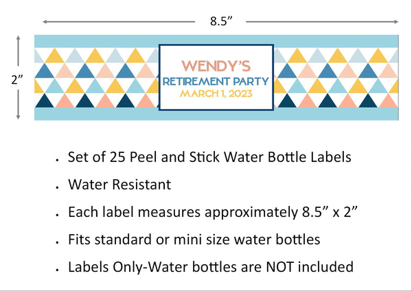 Triangle Pattern Water Bottle Labels