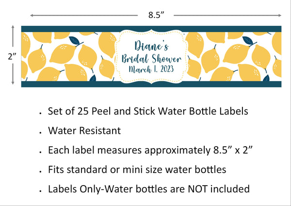 Lemon Water Bottle Labels