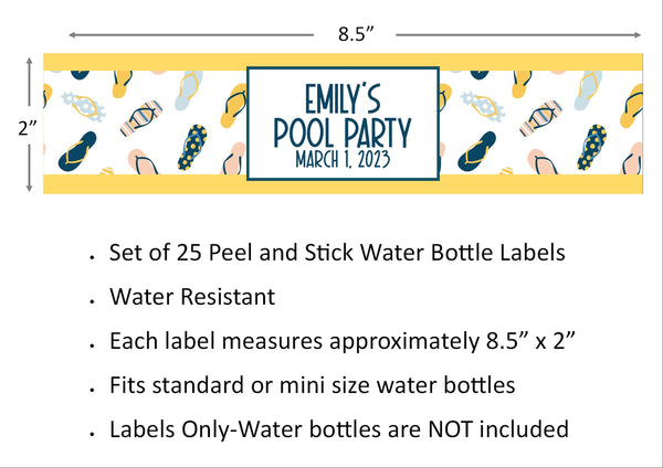Flip Flop Water Bottle Labels