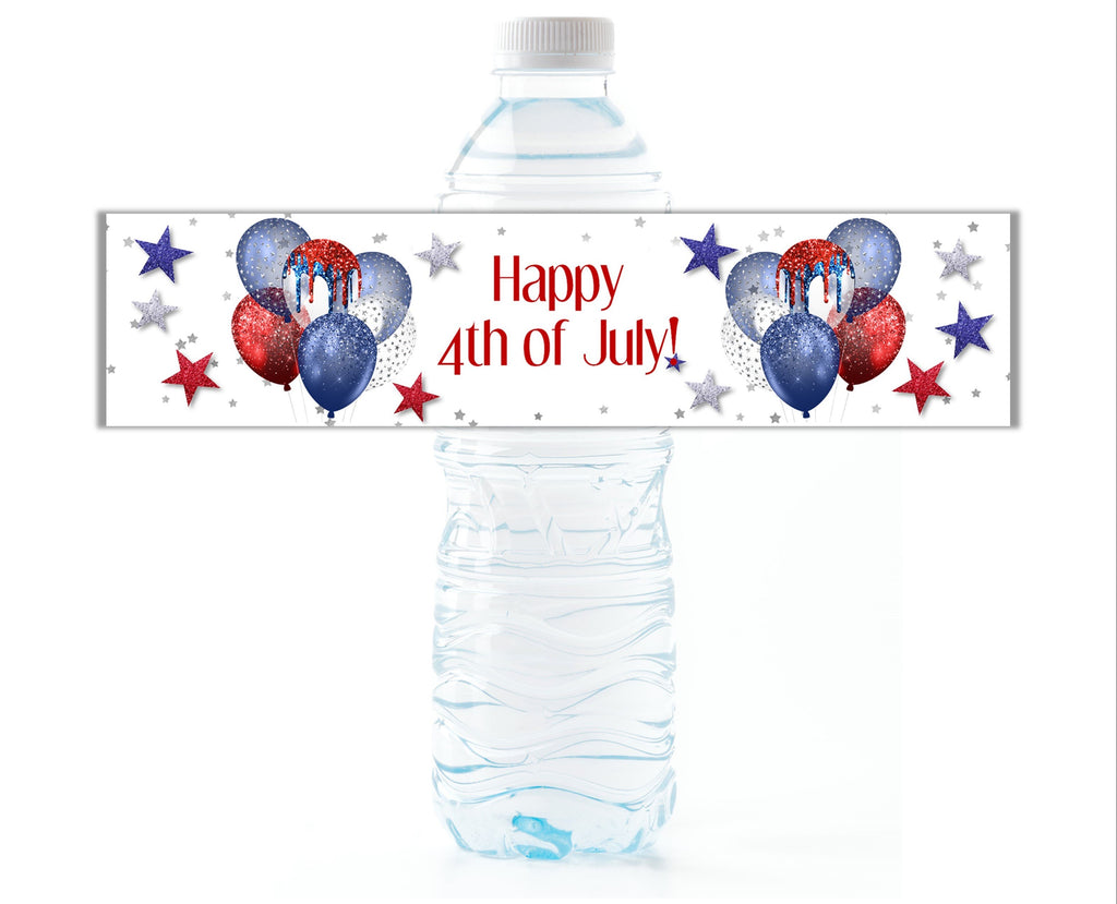 4th of July Water Bottle Labels - Cathy's Creations - www.candywrappershop.com