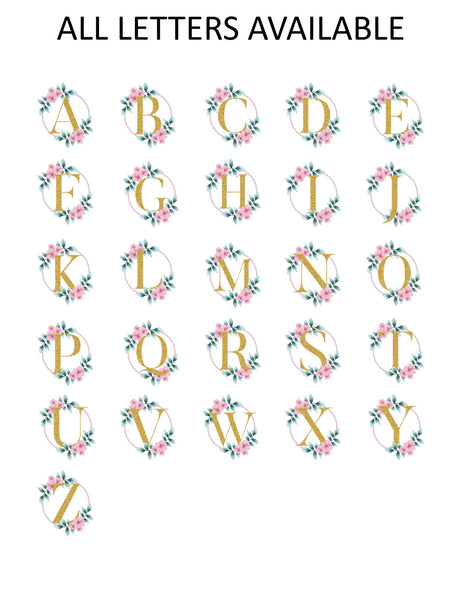 Floral Single Initial Note Cards - Cathy's Creations - www.candywrappershop.com