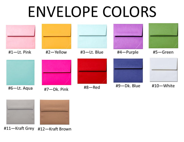 Personalized Stationery Flat Note Cards - Modern Classic Caps - Cathy's Creations - www.candywrappershop.com