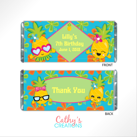 Pineapple Candy Bar Wrapper - Cathy's Creations - www.candywrappershop.com