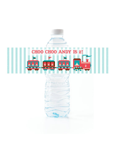 Choo Choo Train Water Bottle Labels - Cathy's Creations - www.candywrappershop.com