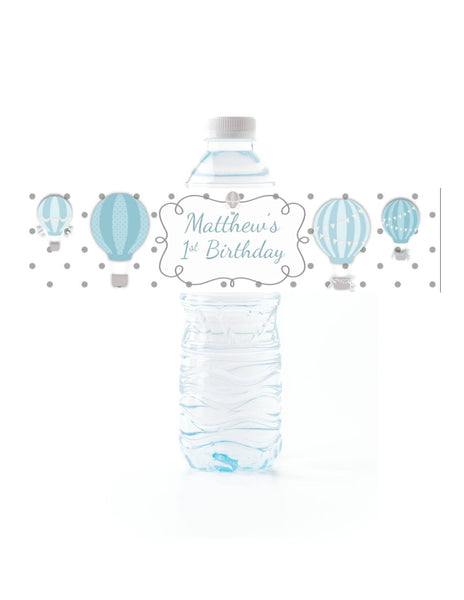 Hot Air Balloon Water Bottle Labels - Cathy's Creations - www.candywrappershop.com