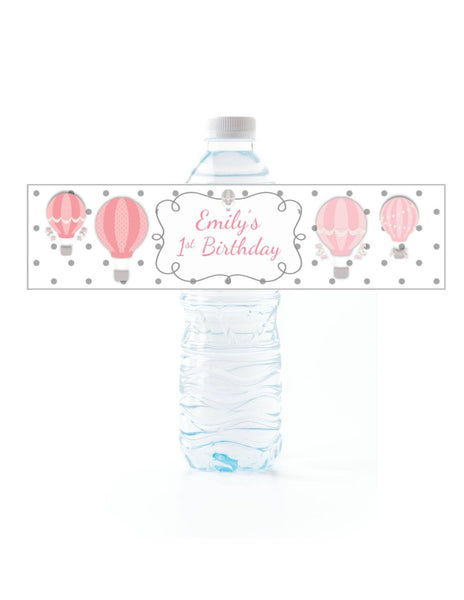 Hot Air Balloon Water Bottle Labels - Cathy's Creations - www.candywrappershop.com