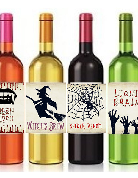 Halloween Wine Bottle Labels - Cathy's Creations - www.candywrappershop.com