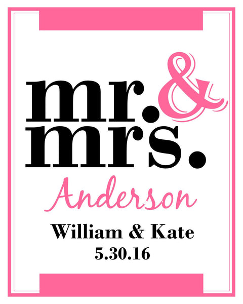 Mr. & Mrs. Wine Bottle Labels - Cathy's Creations - www.candywrappershop.com