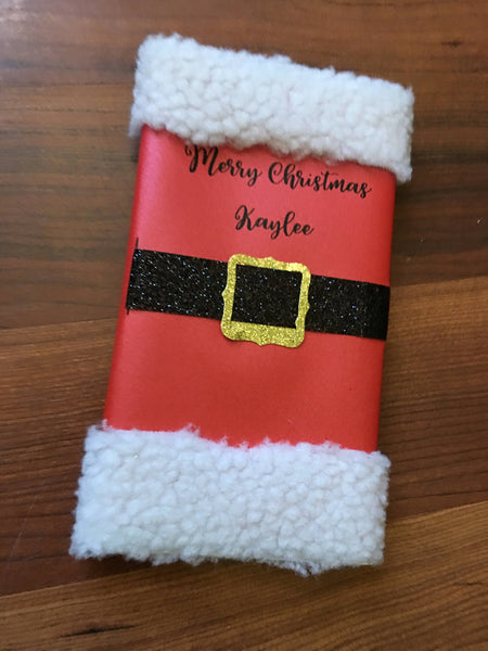 Santa Claus-Christmas Giant Hershey Bars with embellishments-Santa Suit-edible Christmas card-kids Christmas gift-stocking stuffer - Cathy's Creations - www.candywrappershop.com