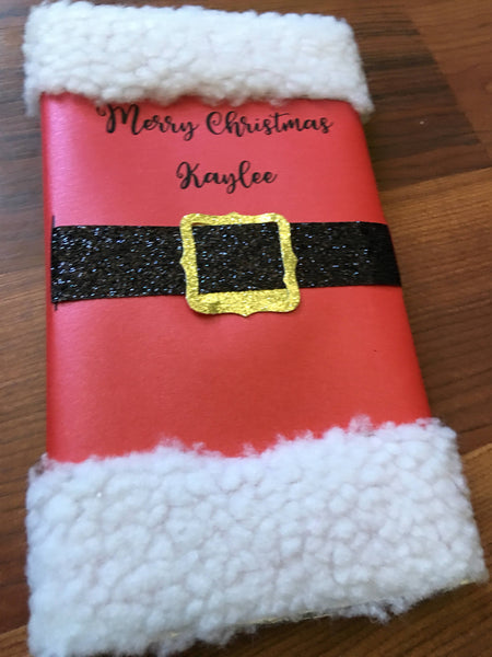 Santa Claus-Christmas Giant Hershey Bars with embellishments-Santa Suit-edible Christmas card-kids Christmas gift-stocking stuffer - Cathy's Creations - www.candywrappershop.com