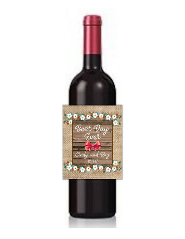 Rustic Christmas Wine Bottle Labels - Cathy's Creations - www.candywrappershop.com