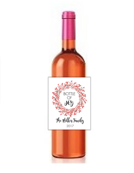 Christmas wreath Wine Bottle Labels- - Cathy's Creations - www.candywrappershop.com