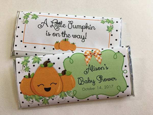 Pumpkin Baby Candy Bar Wrapper - Cathy's Creations - www.candywrappershop.com