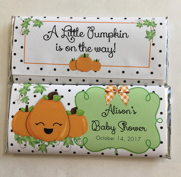 Pumpkin Baby Candy Bar Wrapper - Cathy's Creations - www.candywrappershop.com