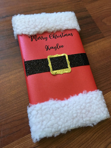 Santa Claus-Christmas Giant Hershey Bars with embellishments-Santa Suit-edible Christmas card-kids Christmas gift-stocking stuffer - Cathy's Creations - www.candywrappershop.com