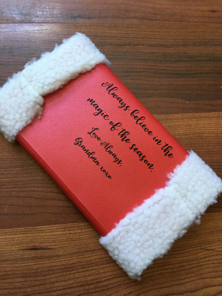 Santa Claus-Christmas Giant Hershey Bars with embellishments-Santa Suit-edible Christmas card-kids Christmas gift-stocking stuffer - Cathy's Creations - www.candywrappershop.com