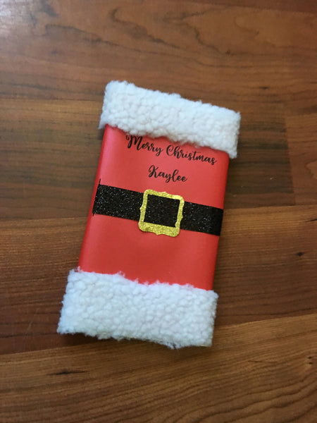 Santa Claus-Christmas Giant Hershey Bars with embellishments-Santa Suit-edible Christmas card-kids Christmas gift-stocking stuffer - Cathy's Creations - www.candywrappershop.com