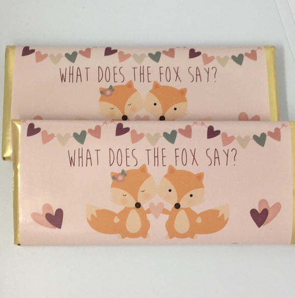 Fox Valentine's Day Candy Bar Wrapper - Cathy's Creations - www.candywrappershop.com