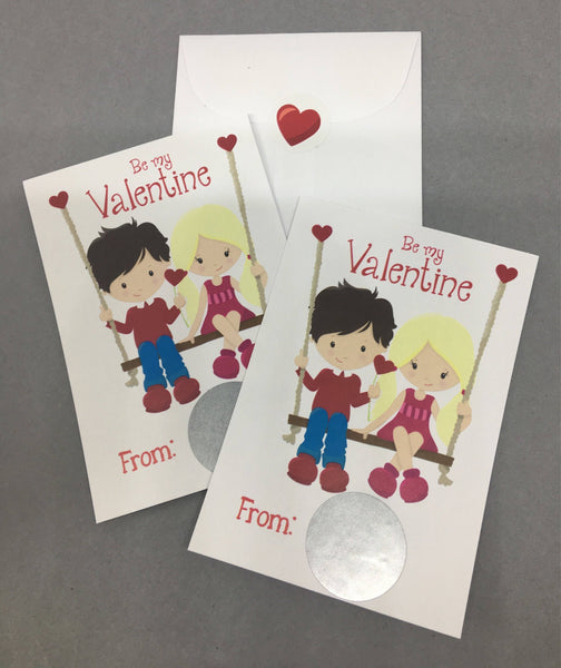 Swinging Kids Valentine's Day Scratch Off Cards - Cathy's Creations - www.candywrappershop.com