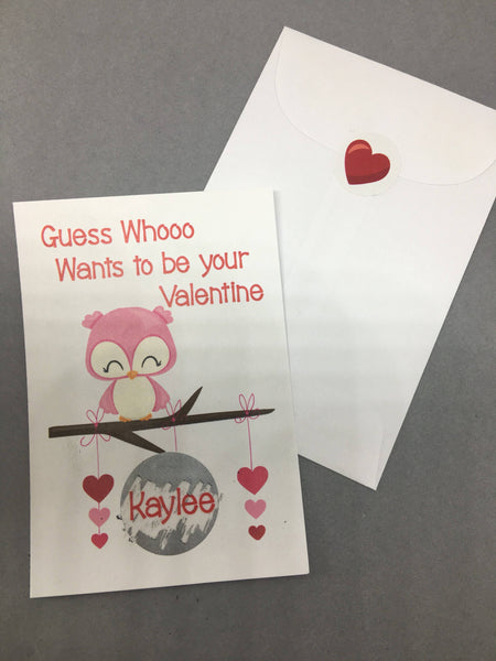 Owl Valentine's Day Scratch Off Cards - Cathy's Creations - www.candywrappershop.com