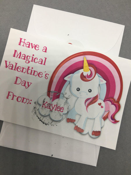 Unicorn Valentine's Day Scratch Off Cards - Cathy's Creations - www.candywrappershop.com