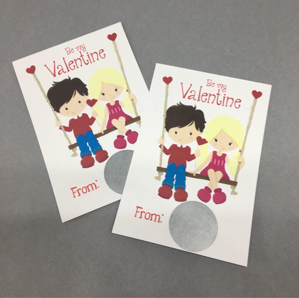 Swinging Kids Valentine's Day Scratch Off Cards - Cathy's Creations - www.candywrappershop.com