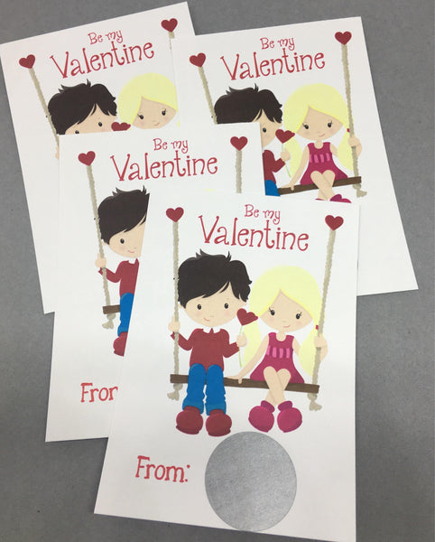 Swinging Kids Valentine's Day Scratch Off Cards - Cathy's Creations - www.candywrappershop.com
