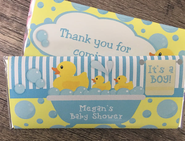Rubber Ducky Candy Bar Wrapper - Cathy's Creations - www.candywrappershop.com