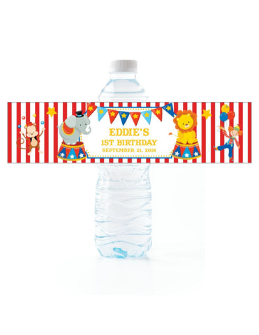 Circus Water Bottle Labels - Cathy's Creations - www.candywrappershop.com