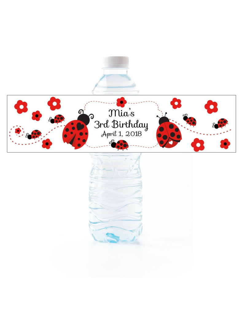 Ladybug Water Bottle Labels - Cathy's Creations - www.candywrappershop.com