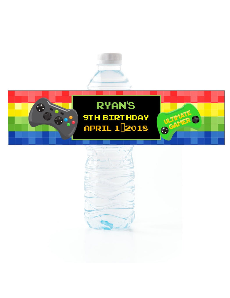 Video Game Water Bottle Labels - Cathy's Creations - www.candywrappershop.com