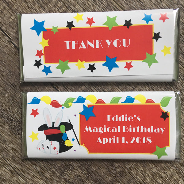 Magician Candy Bar Wrapper - Cathy's Creations - www.candywrappershop.com